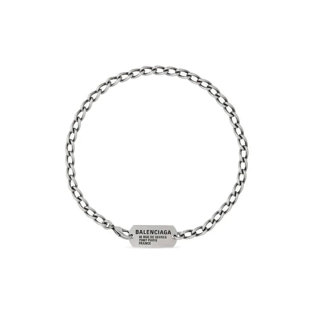Balenciaga Brass Necklaces Men's Silver