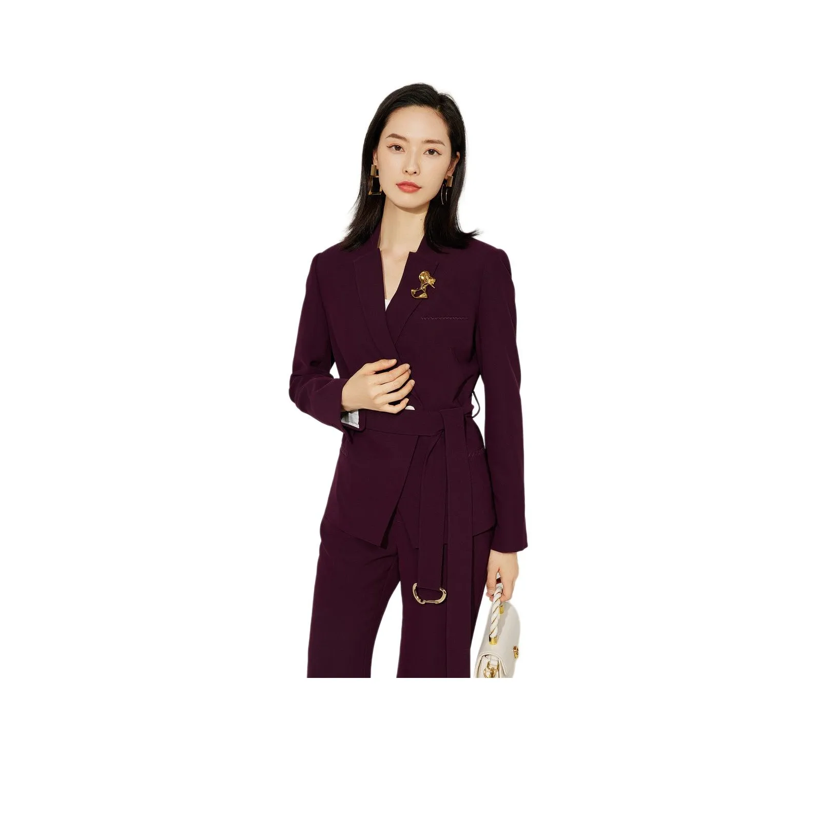 BBLLUUEE Business Suit Women's Wood Sandalwood