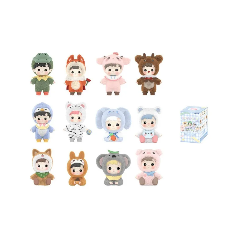 POP MART HACIPUPU Animal Applique Animal Collection Blind Box Products Single Mystery Box/Full Box 12 Pcs