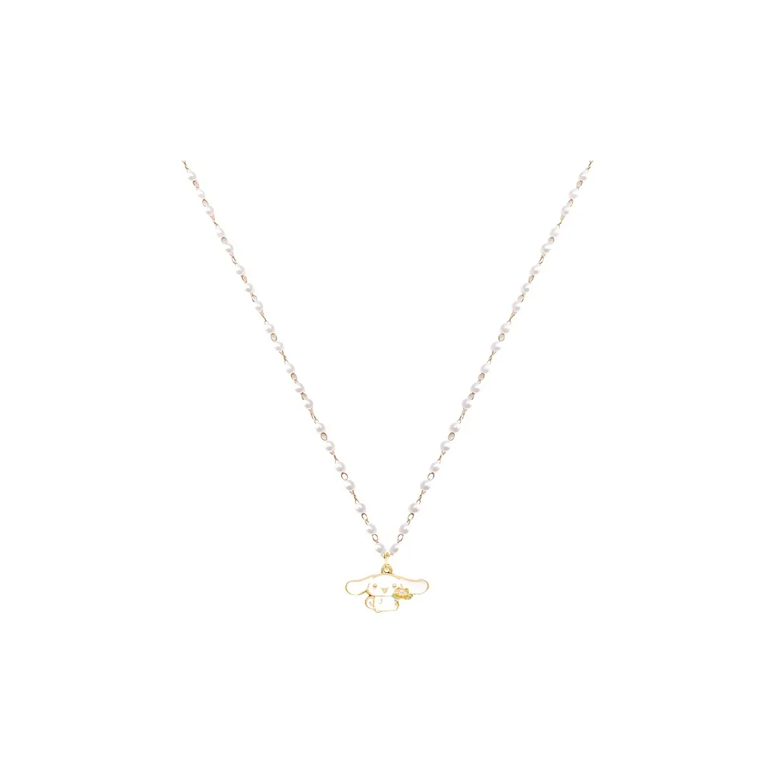 Sanrio Yugui Dog Металлические ожерелья Женские Белые