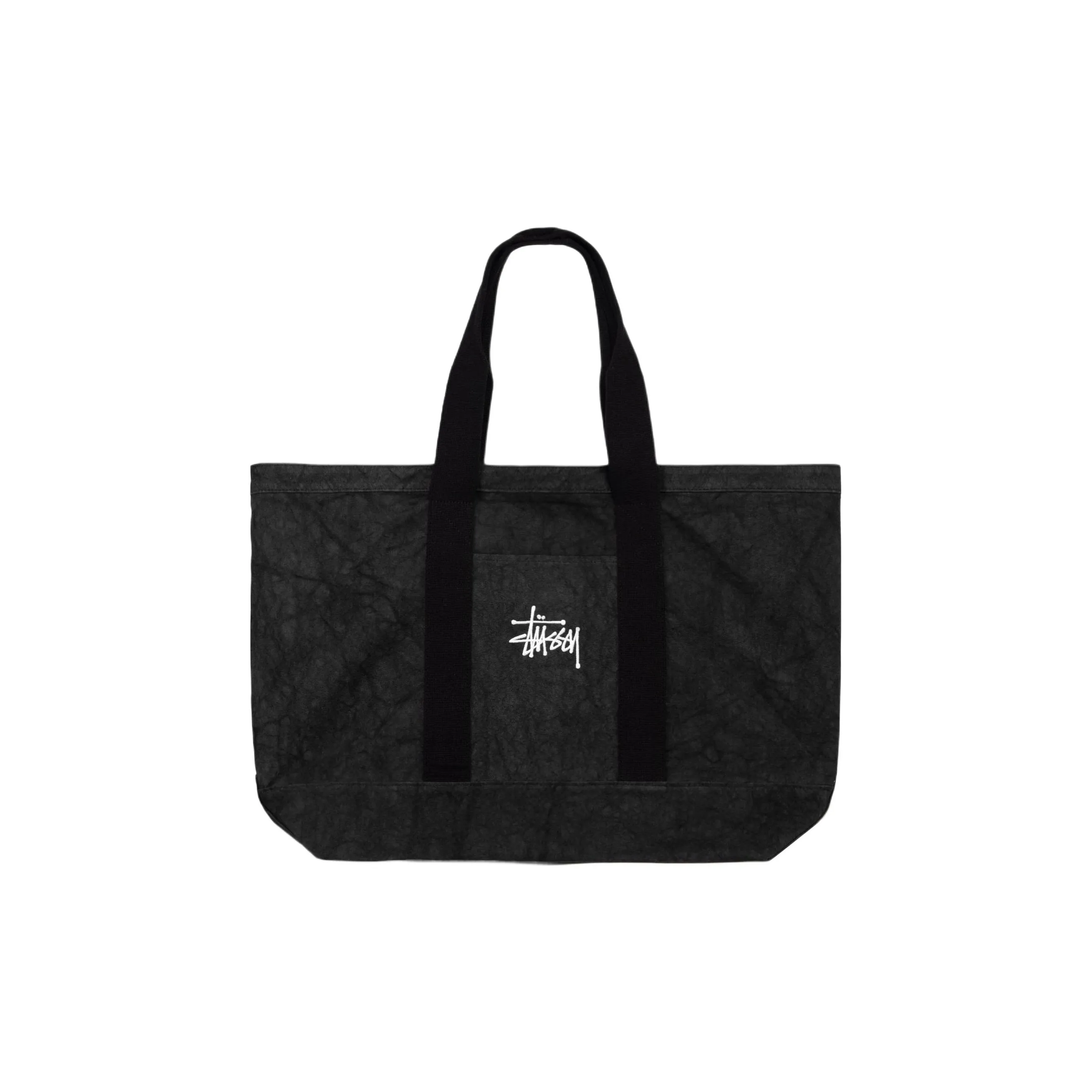 Stussy Canvas Extra Large Tote Bag Washed Black