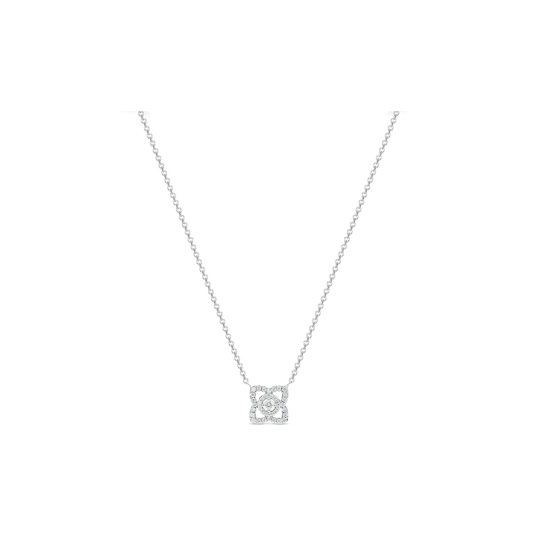 De Beers 18kt White Gold Enchanted Lotus Diamond Pendant Necklace