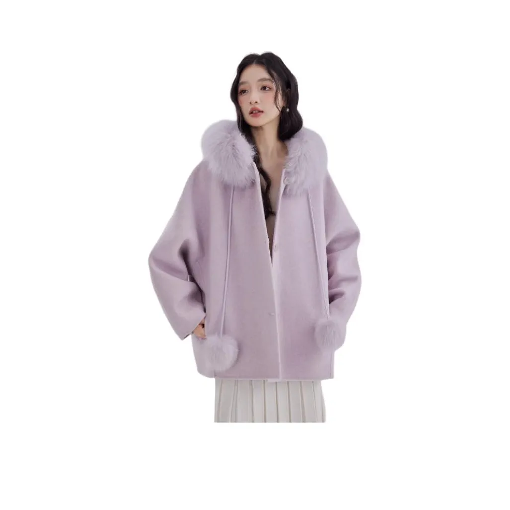 DEAR DEER PUFF Coats Women's Purple