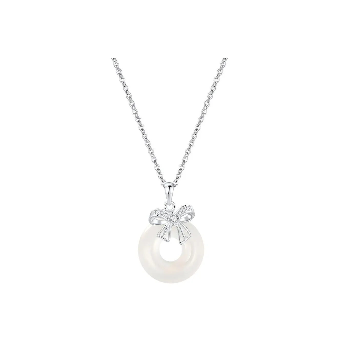Teddy Bear Collection Chalcedony S925 Sterling Silver Necklace Women's