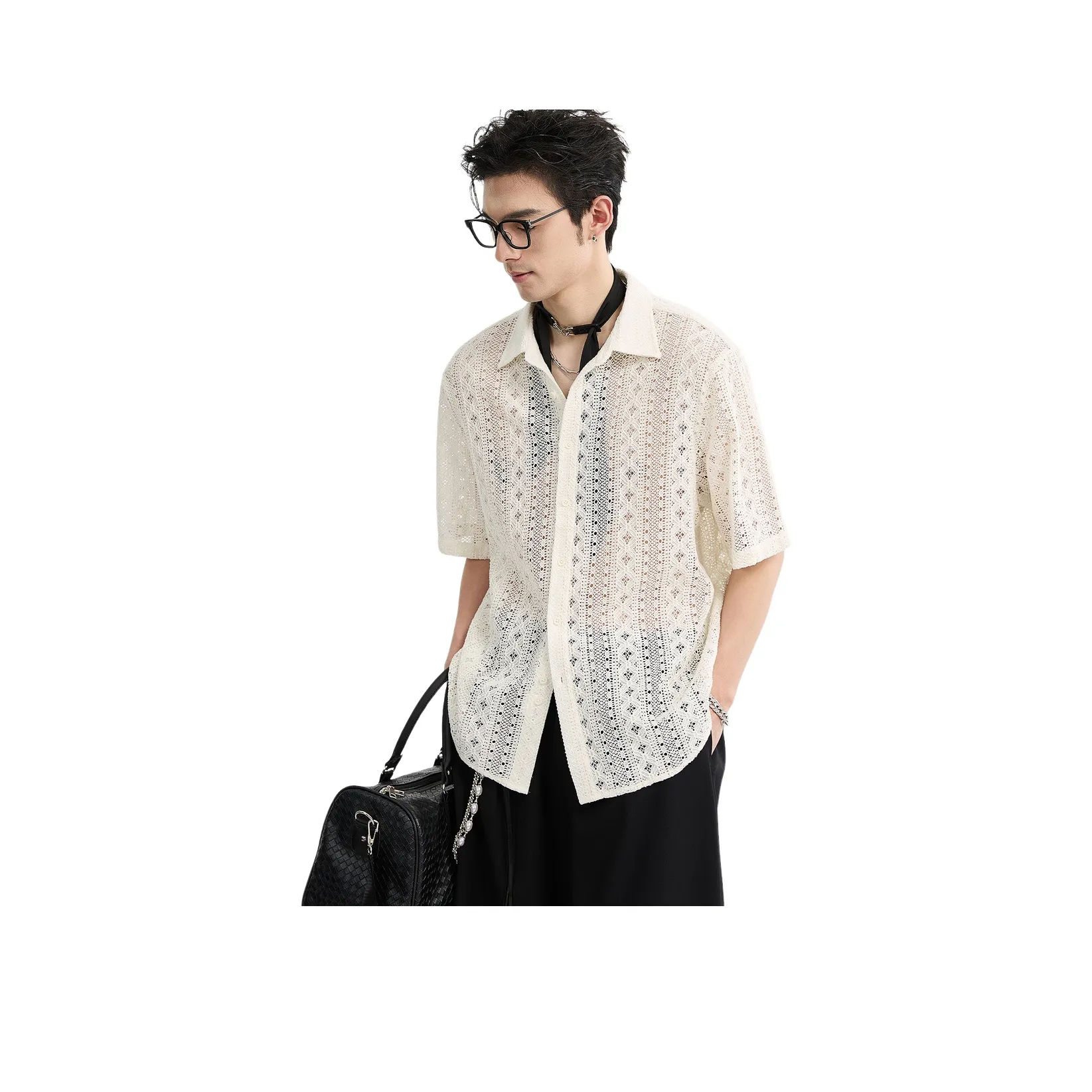 EARL JOEL Прозрачный Желтый Мужские Рубашки