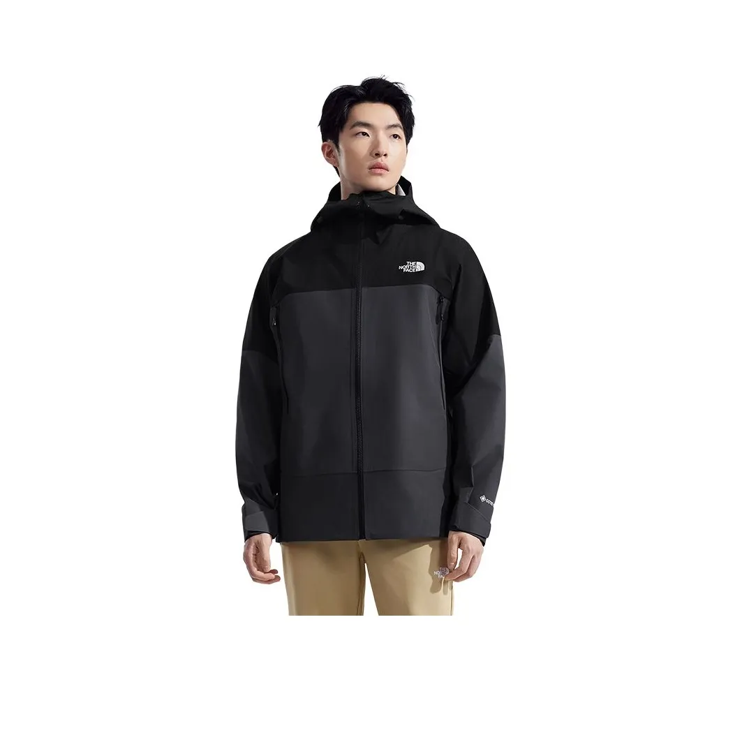 THE NORTH FACE SS25 Water-Resistant Windproof Breathable Rainproof Windbreaker Jacket Men's Dark Gray/Cosmic Black