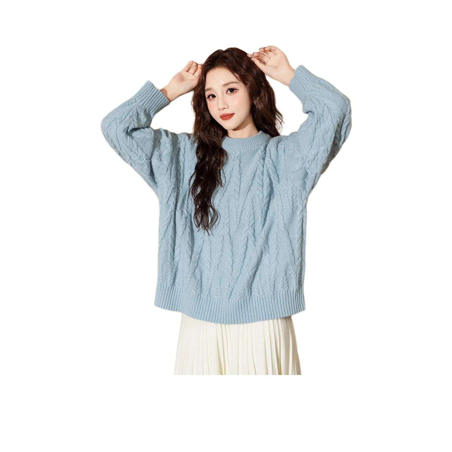 Tonlion Свитер Женский Пудрово-Синий