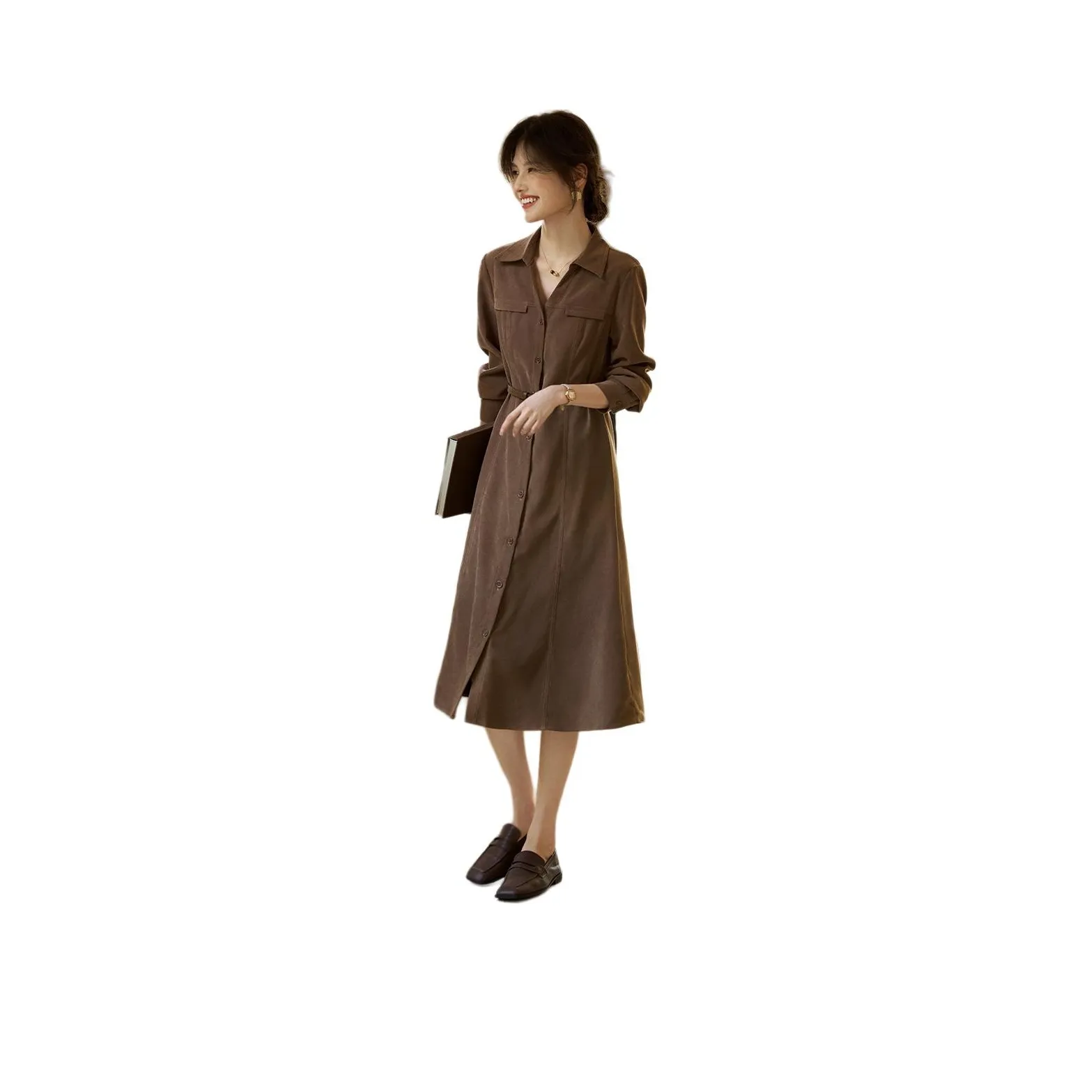 XWI Long Sleeved Dress Women's Khaki