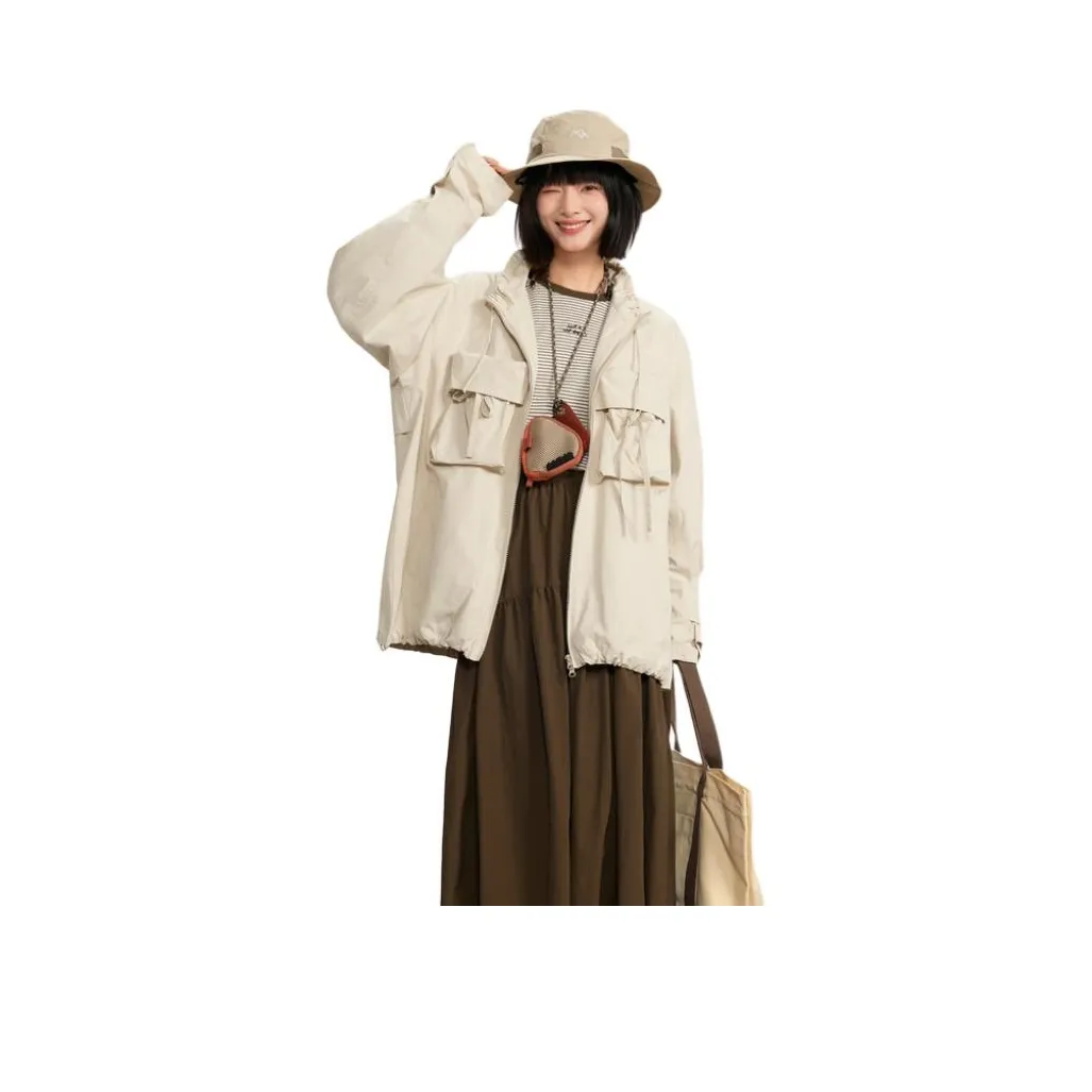 ZIHAN Куртки Пальто Женские Бежевый Золото