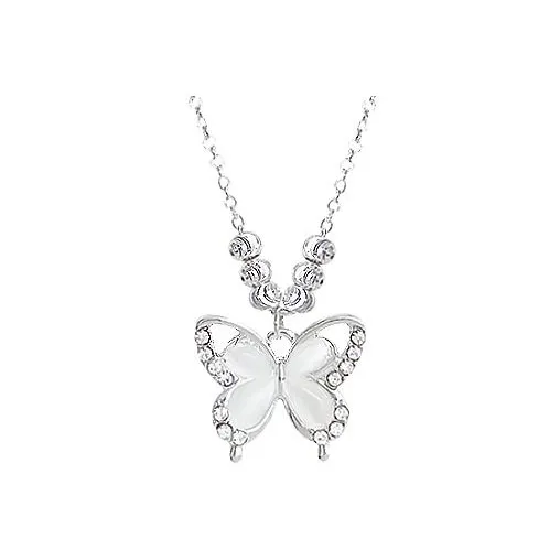 WANLIACC Сплав Искрящийся Ожерелье с бабочкой Женское