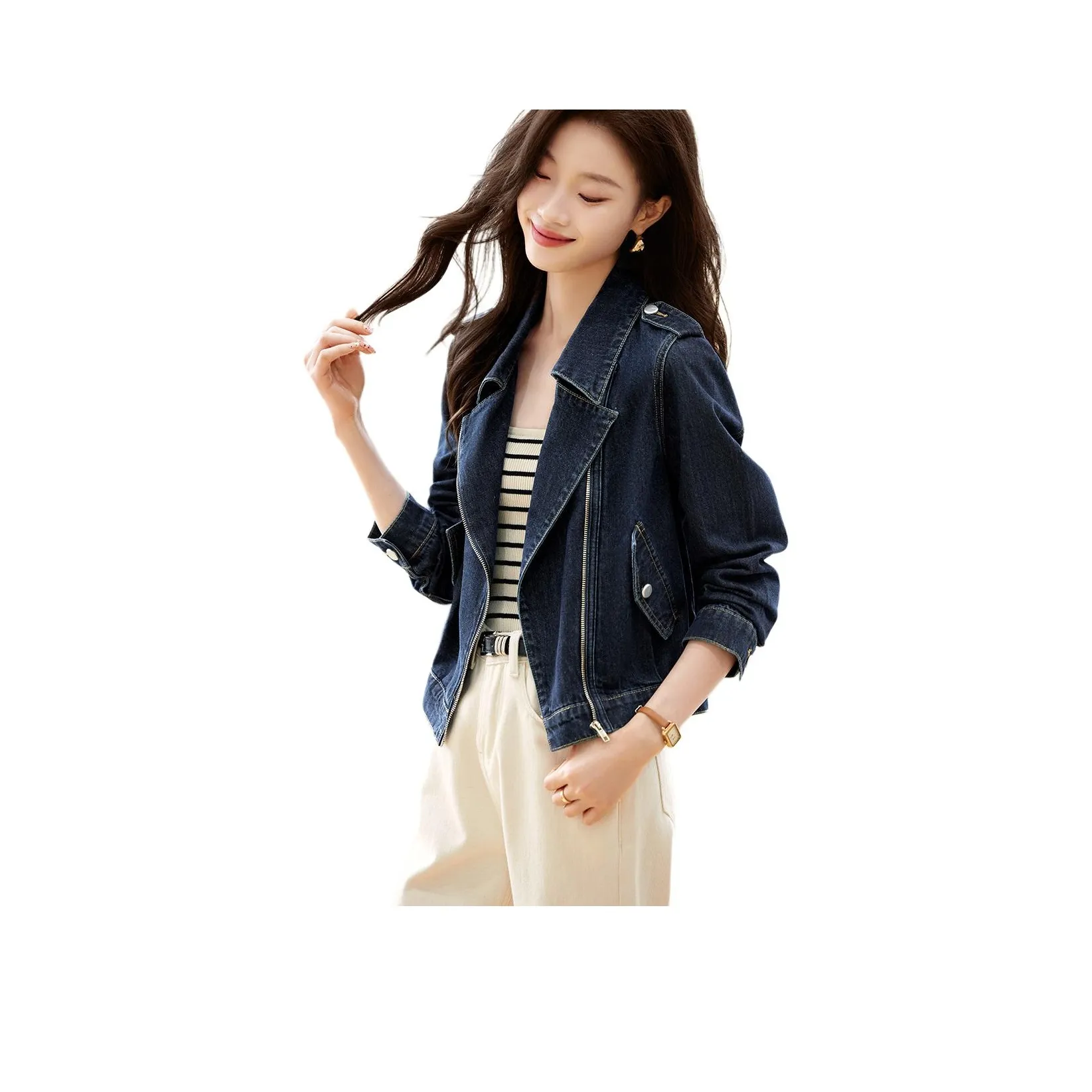 Mo Han Yi Mei Denim Куртка Женская Синяя