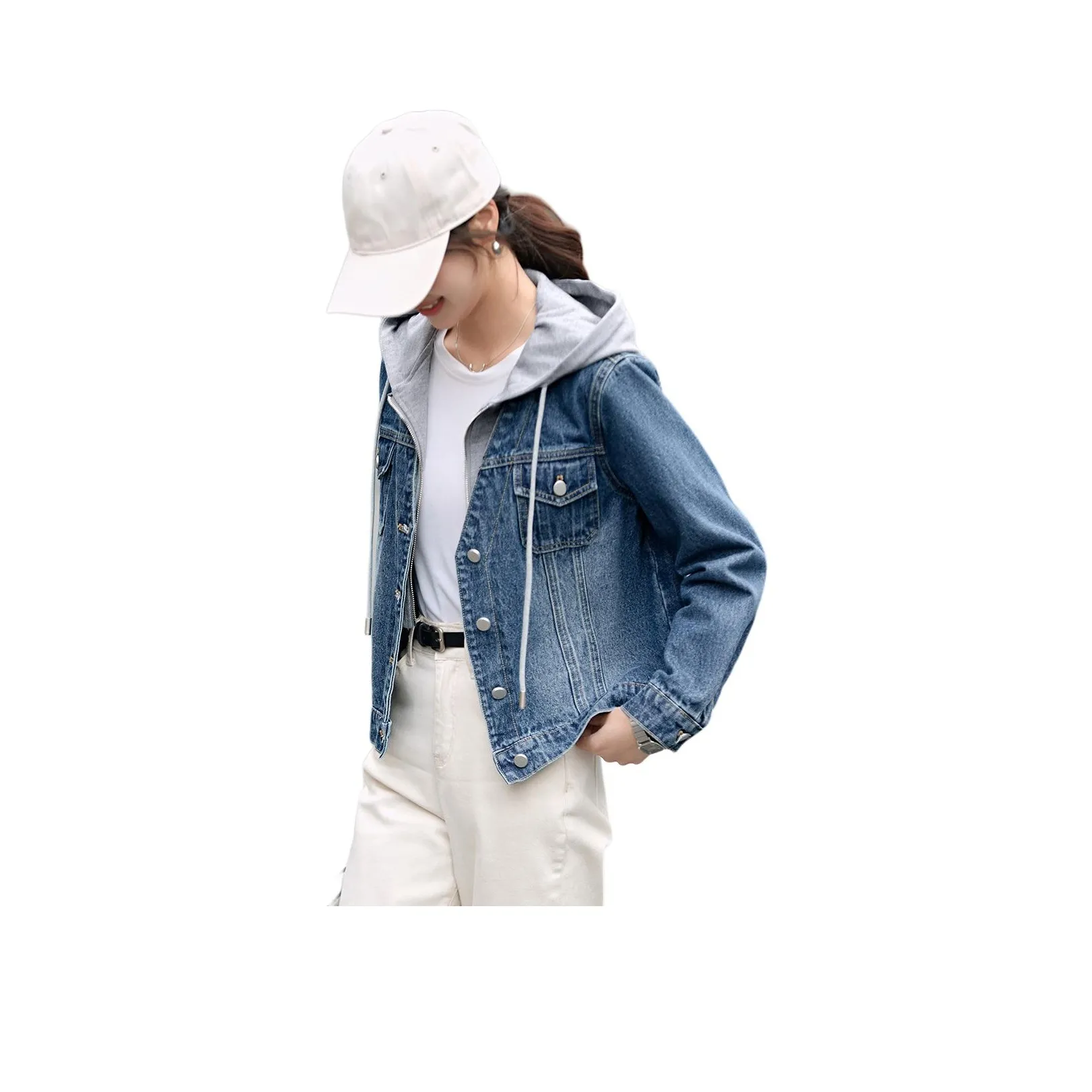 Mo Han Yi Mei Denim Куртка Женская Джинсовая Синяя