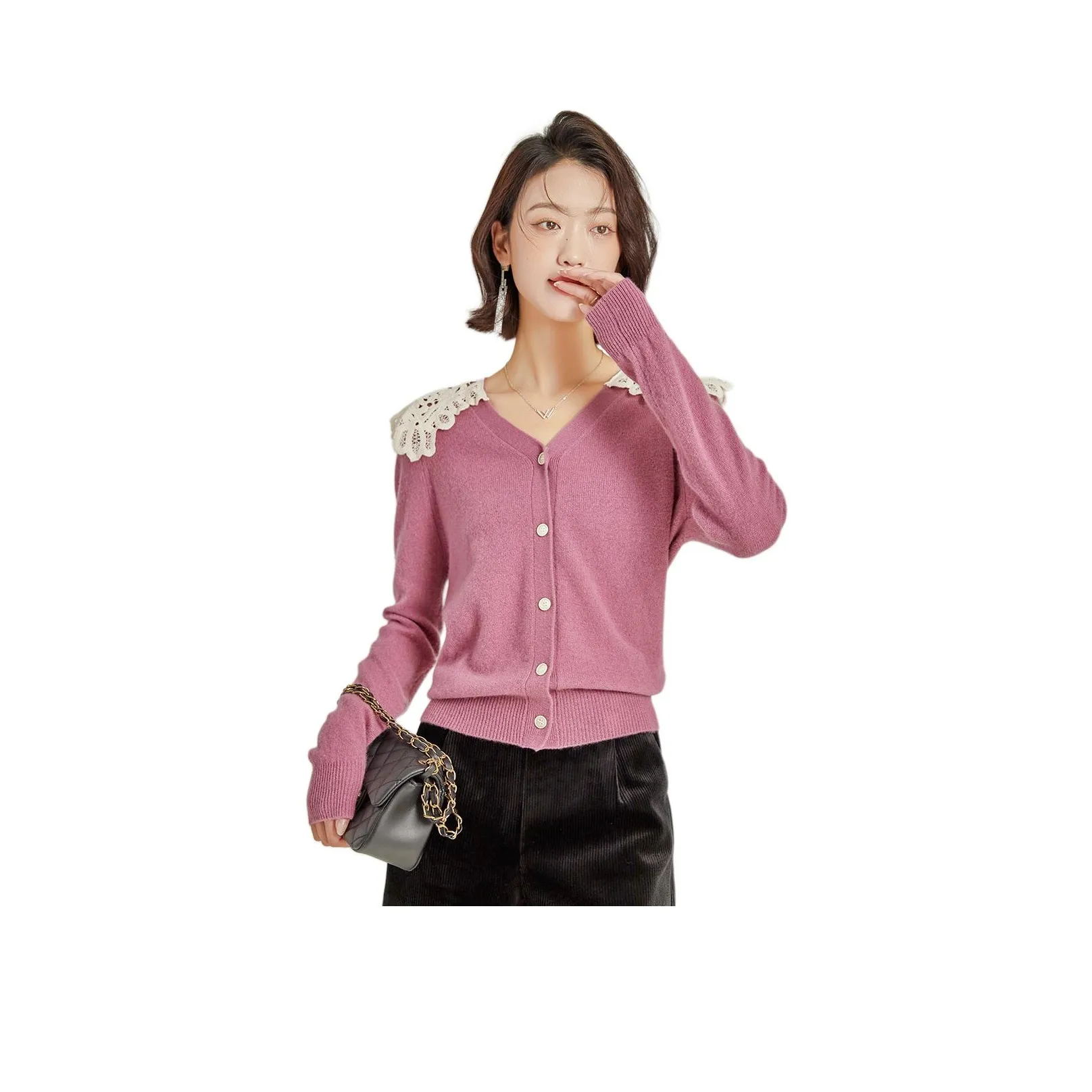 Emodues Sweater Women's Elegant Pink