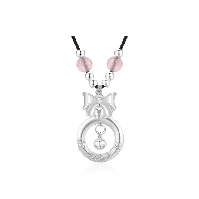Chongqing Gold Store S999 Fine Silver Chalcedony S990 Silver Necklaces Women's