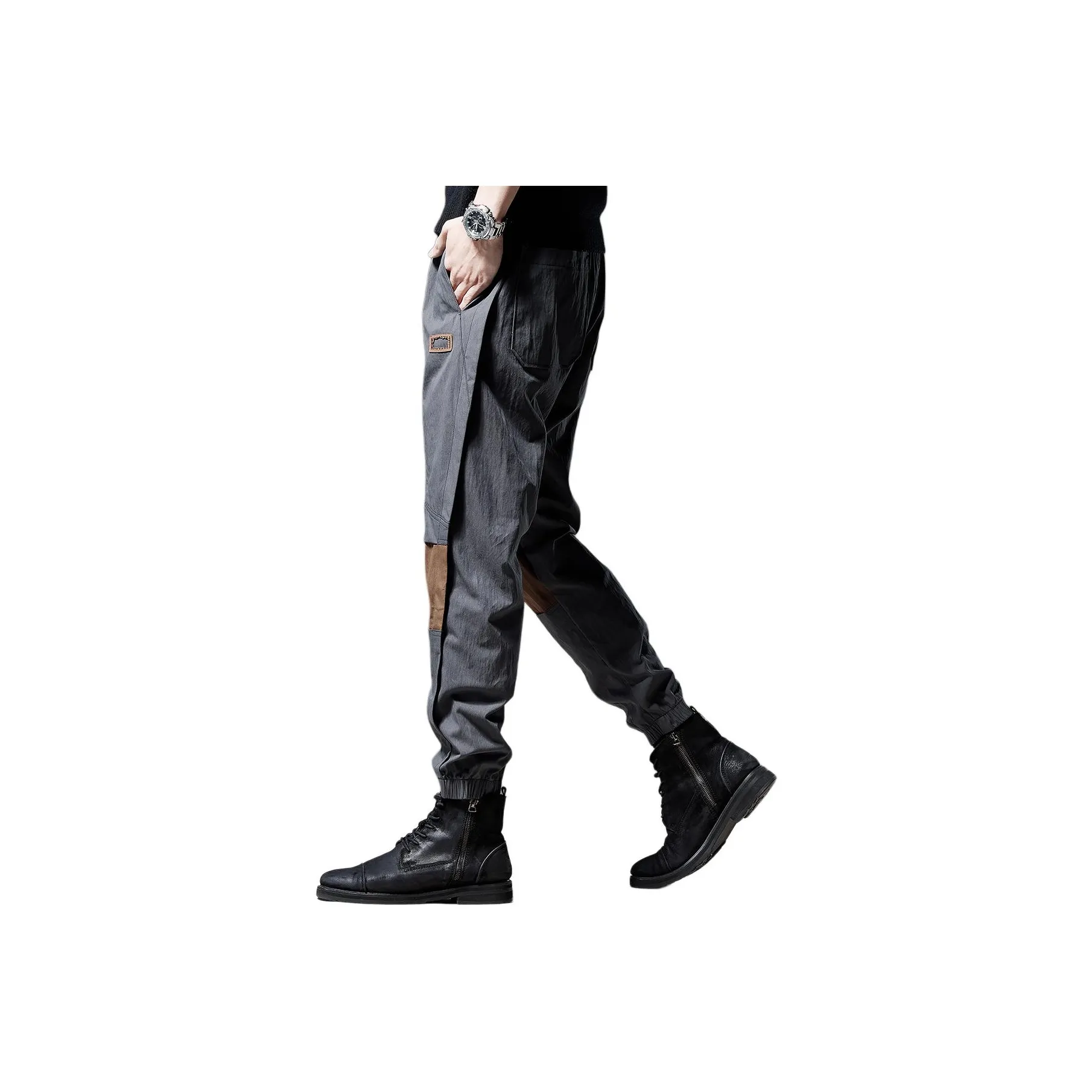 VUAS Весенние Повседневные Брюки Унисекс Черный Серый Хаки