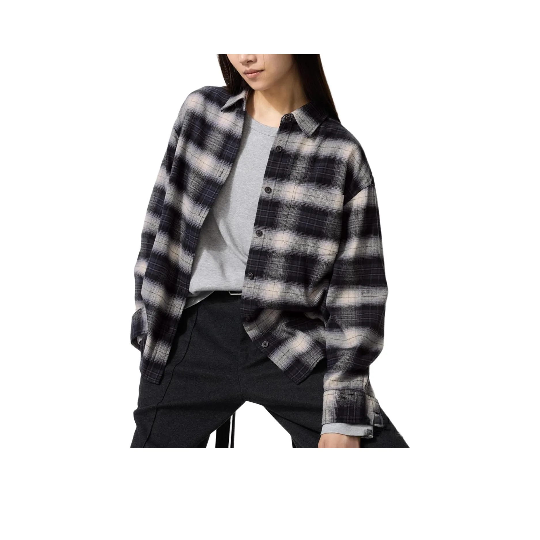 UNIQLO Темно-серые Женские Рубашки