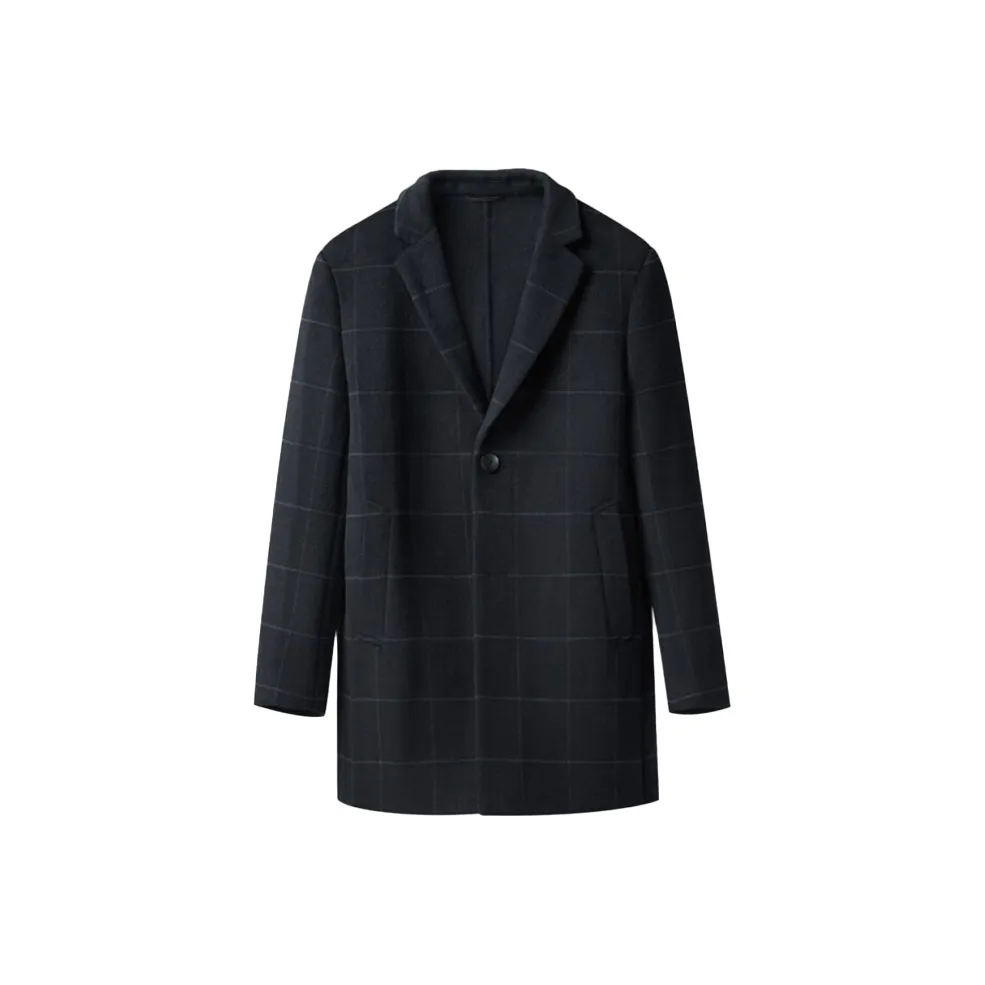 ARTSDON Темно-синий клетчатый мужской пальто