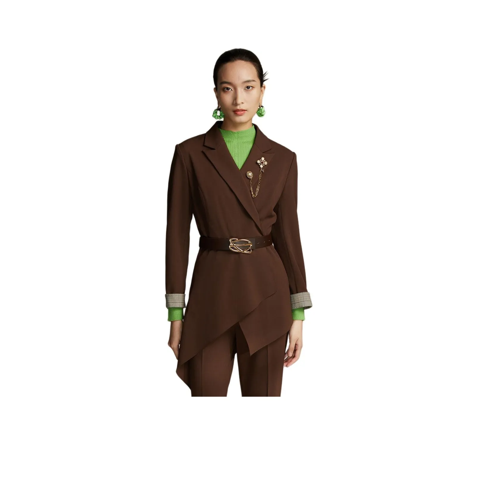 BBLLUUEE Business Suits Women's Tea Umber