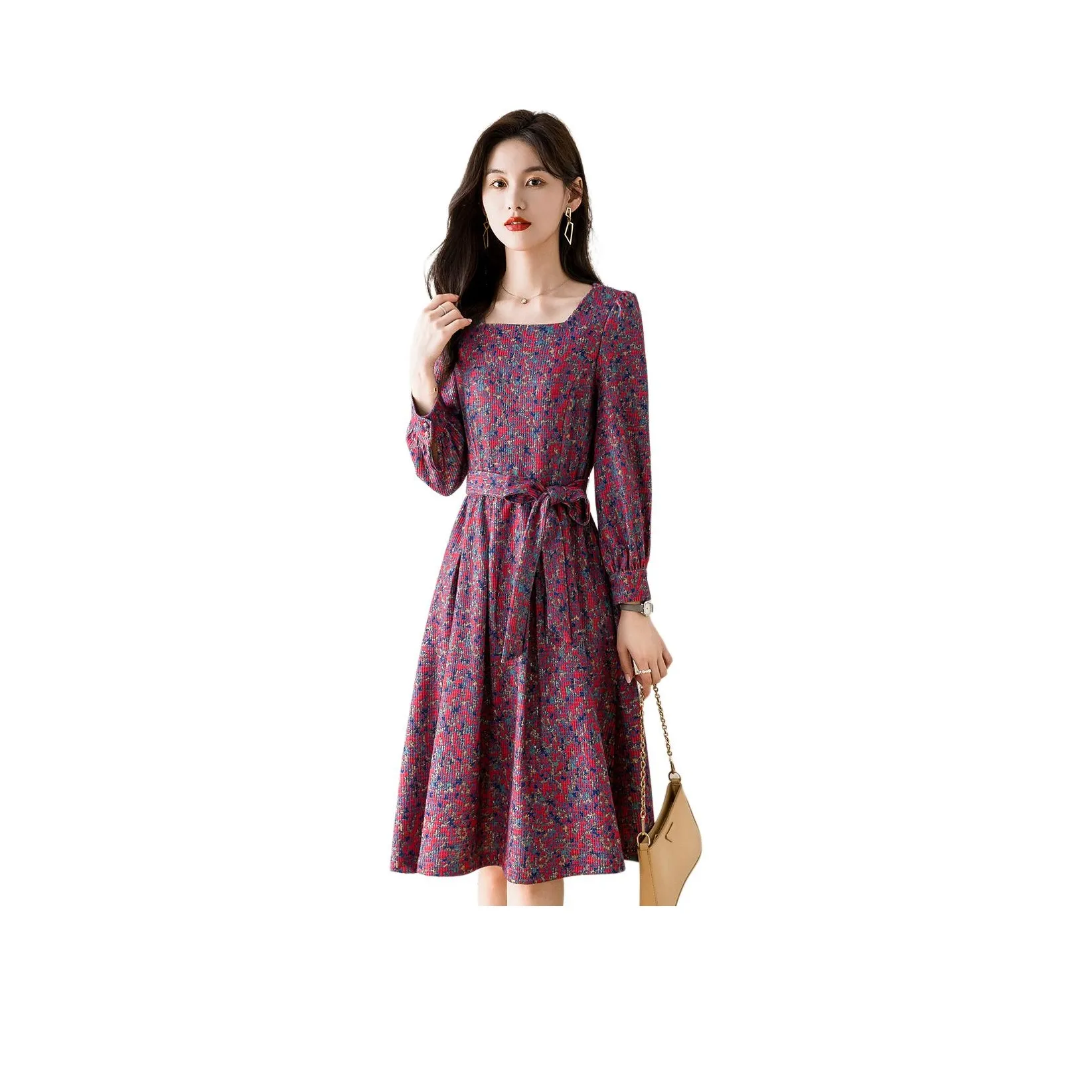 Mylan Длинное платье с длинными рукавами женское фиолетово-розовое