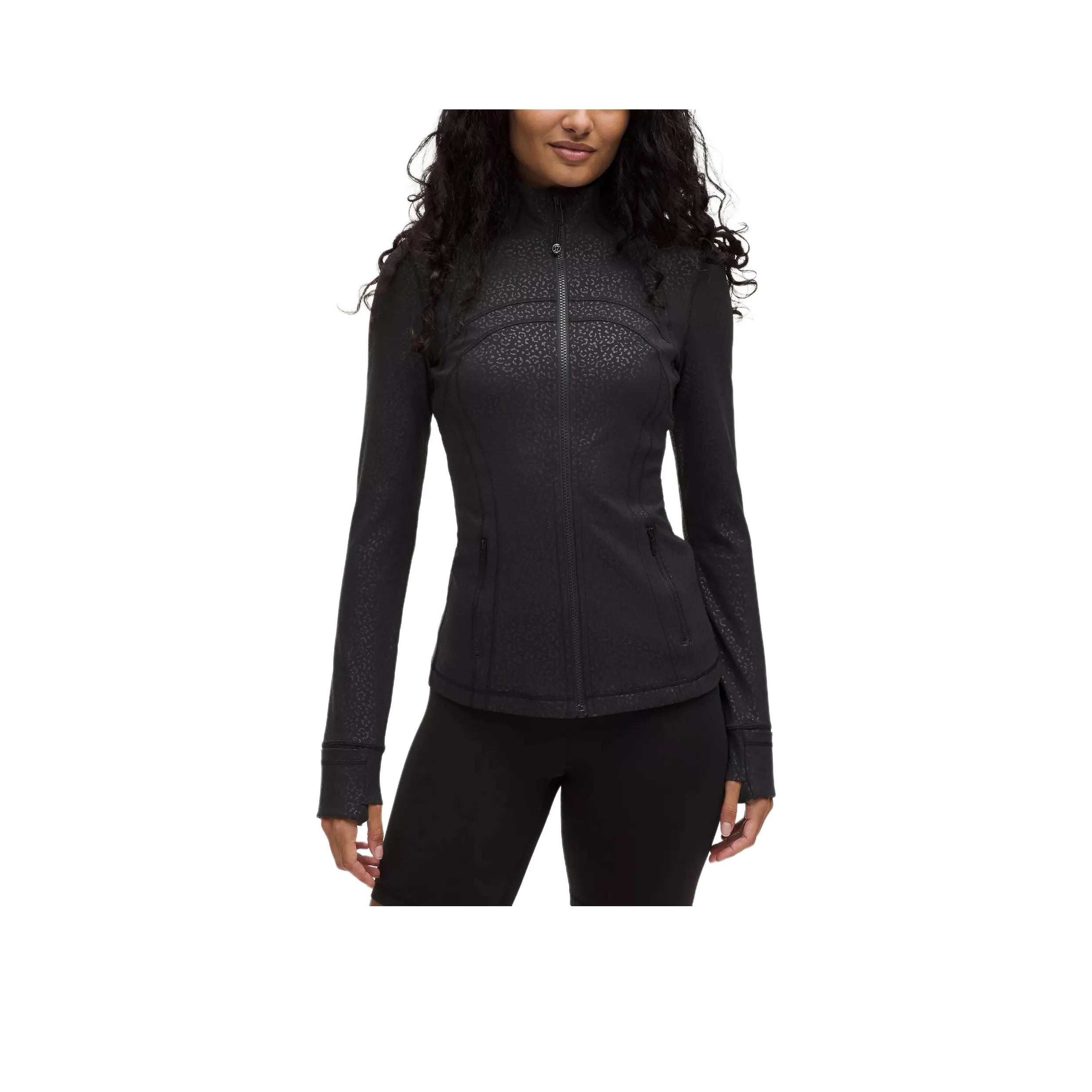 lululemon Define SS25 Куртки Пальто Женские Леопардовый принт Daisy Тисненый Черный