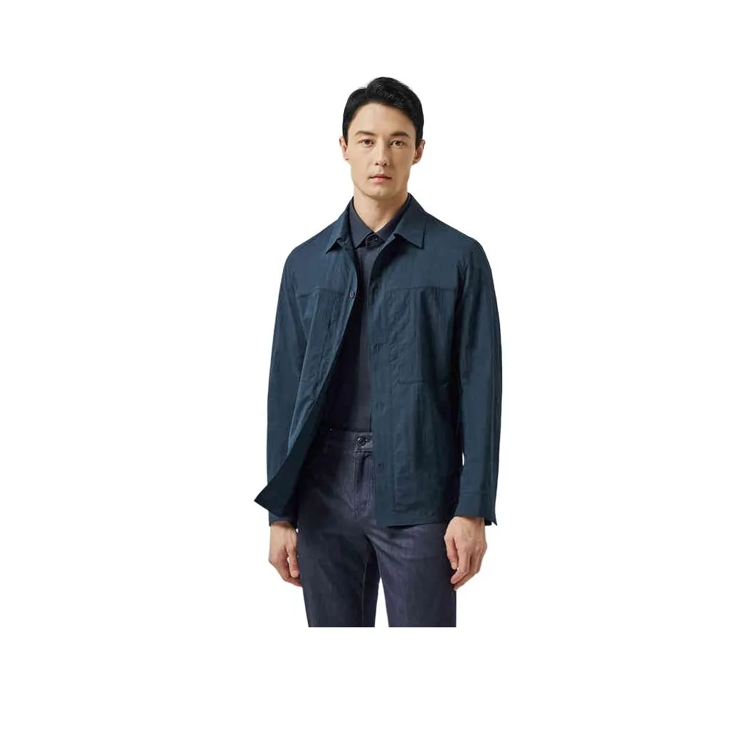 DIKENI x GUOJIABAOZANGLIANMING Куртки и пальто Мужской Глубокий морской синий