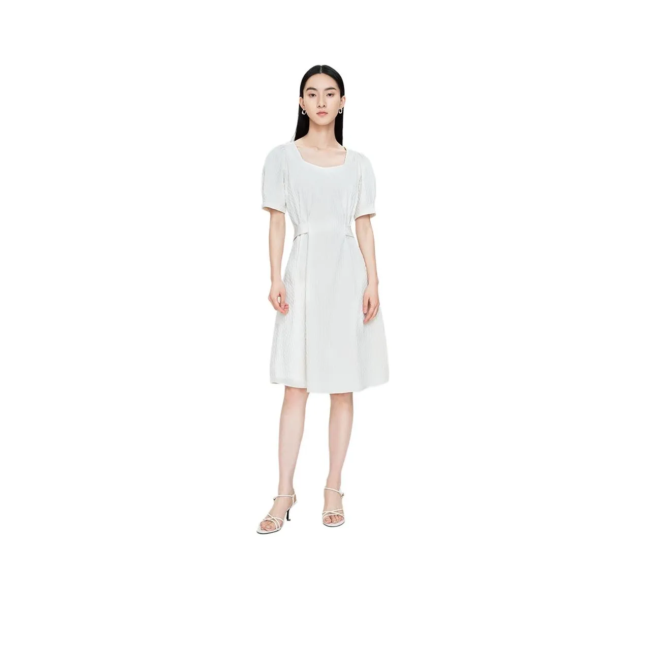 TKY SHOP Short-Sleeved Dresses Women's Beige Yellow