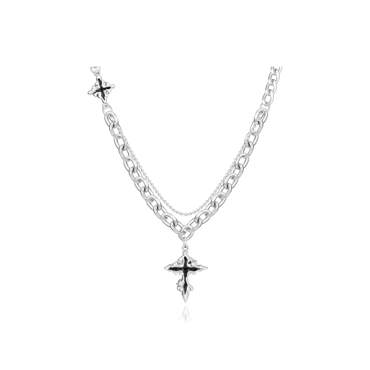 DODOGOGO Titanium Steel Necklaces Unisex Black