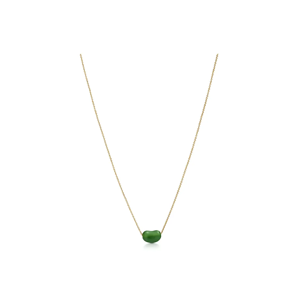 TIFFANY & CO. 18K Gold Green Jade Necklaces Women's Gold