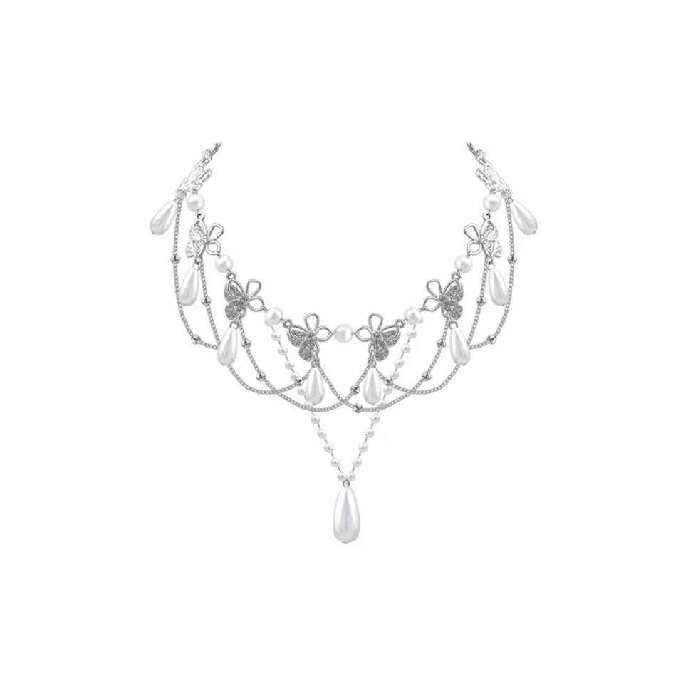 KING OF BLING Сплав Циркон Искусственная жемчужина Ожерелья Женские