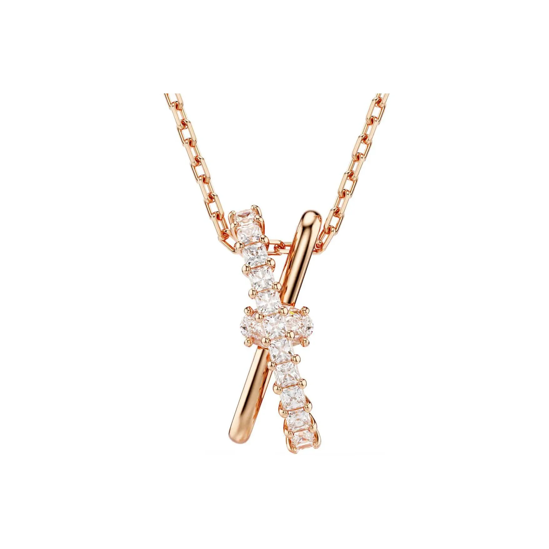Swarovski Hyperbola Collection Synthetic Cubic Zirconia Necklaces Women's Rose Gold