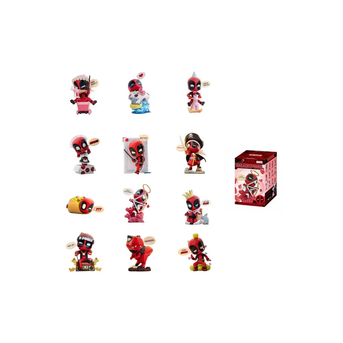POP MART Коллаборация Edition Marvel Deadpool Коллекция Слепые Коробки Один Mystery Коробка Целая Коробка 12 шт