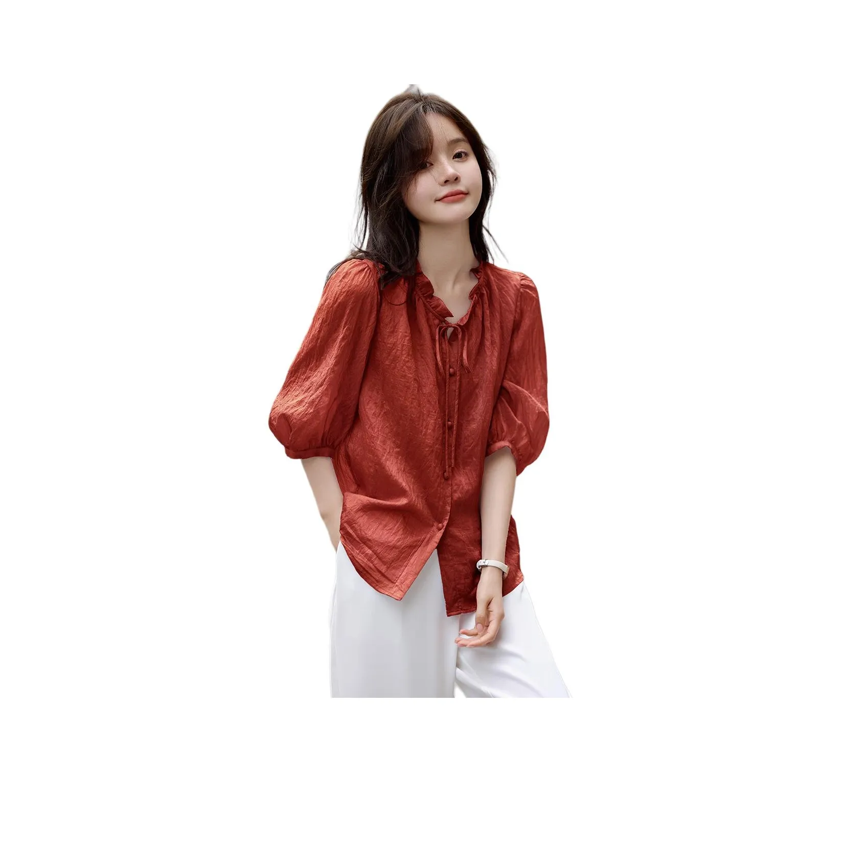 Mo Han Yi Mei Рубашка Женская Красная