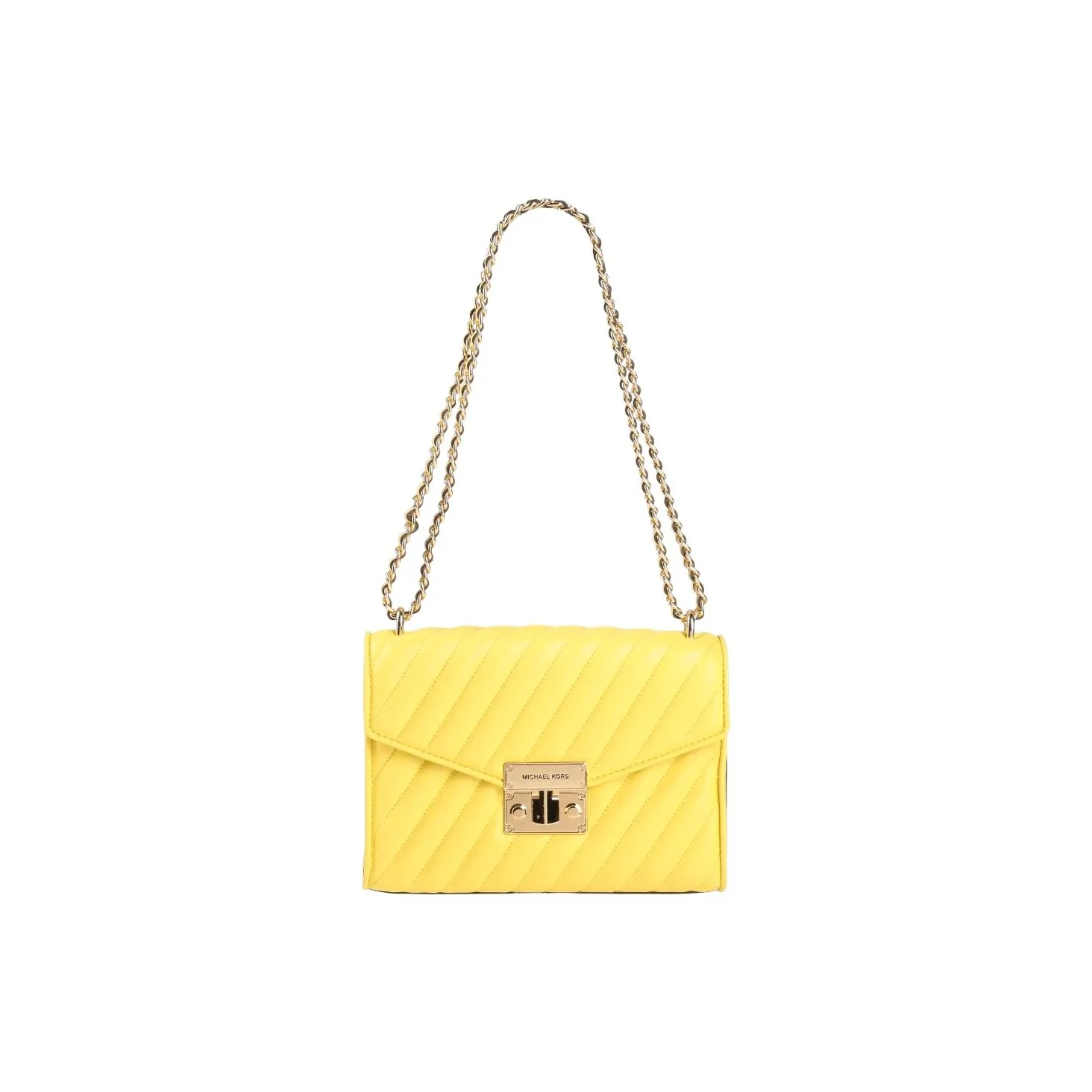 MICHAEL KORS Leather Handbag, Shoulder Bag, Crossbody Bag Trumpets Women's Sunshine Yellow