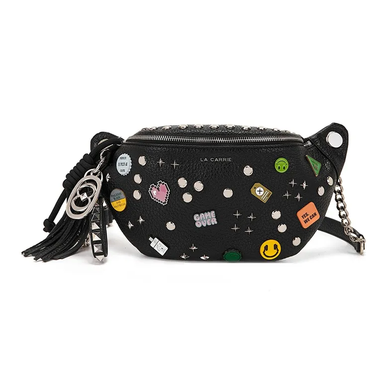 La Carrie Коровья кожа Сумка через плечо Женская Черная