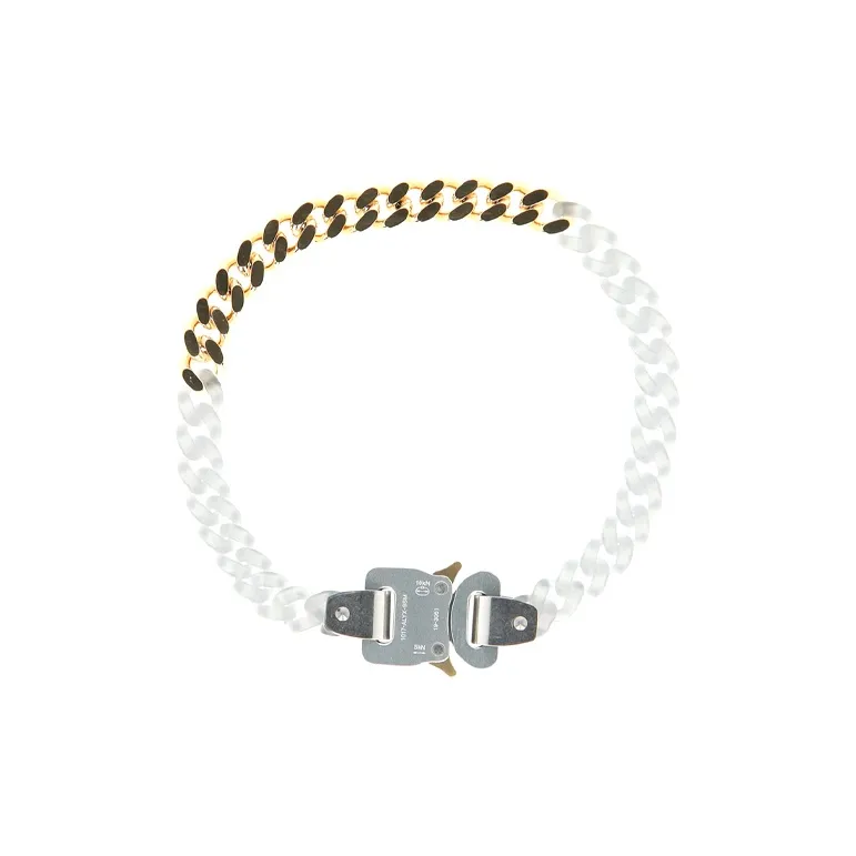 1017 Alyx 9SM Металлические ожерелья Золотой/Прозрачный Унисекс