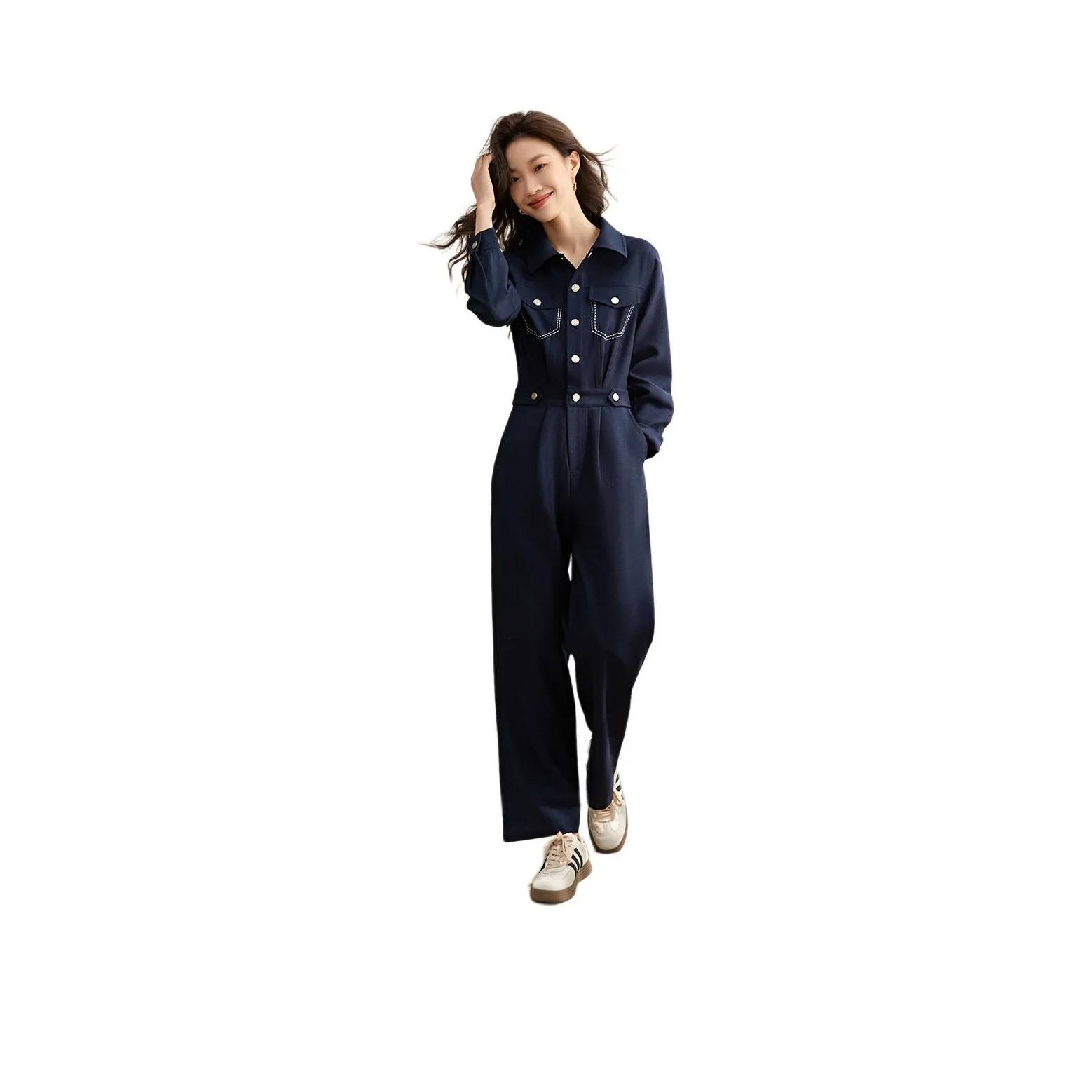 Mo Han Yi Mei Jumpsuits Women's Navy Blue
