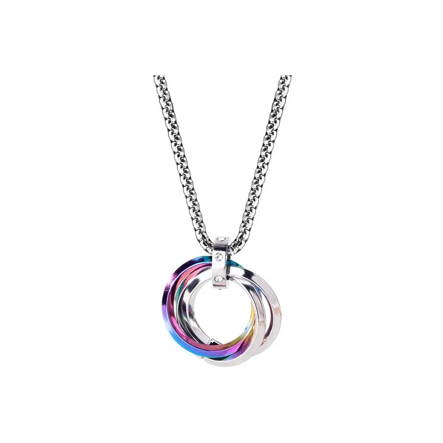 FOREVER MELODY Титановые стальные ожерелья унисекс серебряные