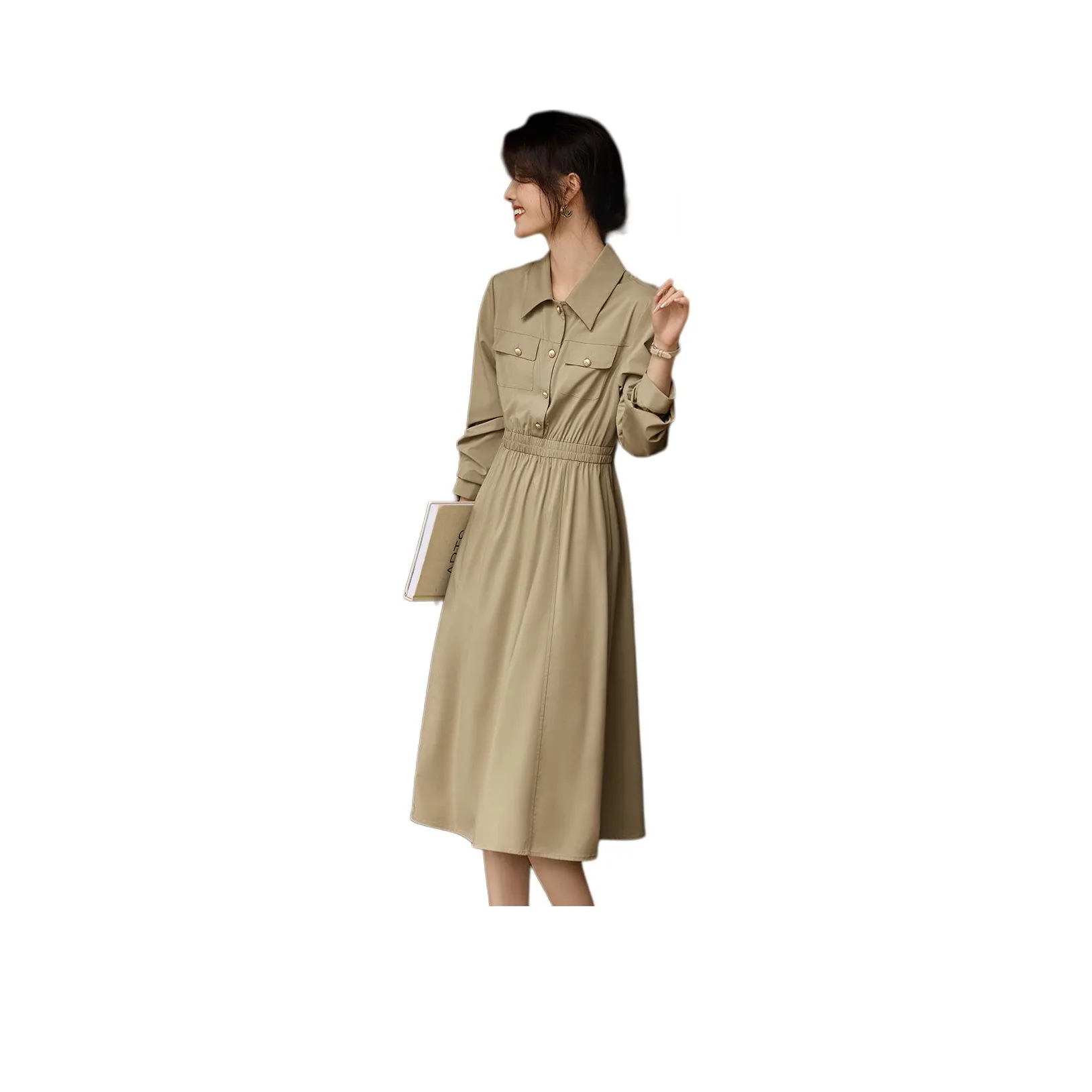 XWI Long Sleeved Dresses Women's Coffee Green