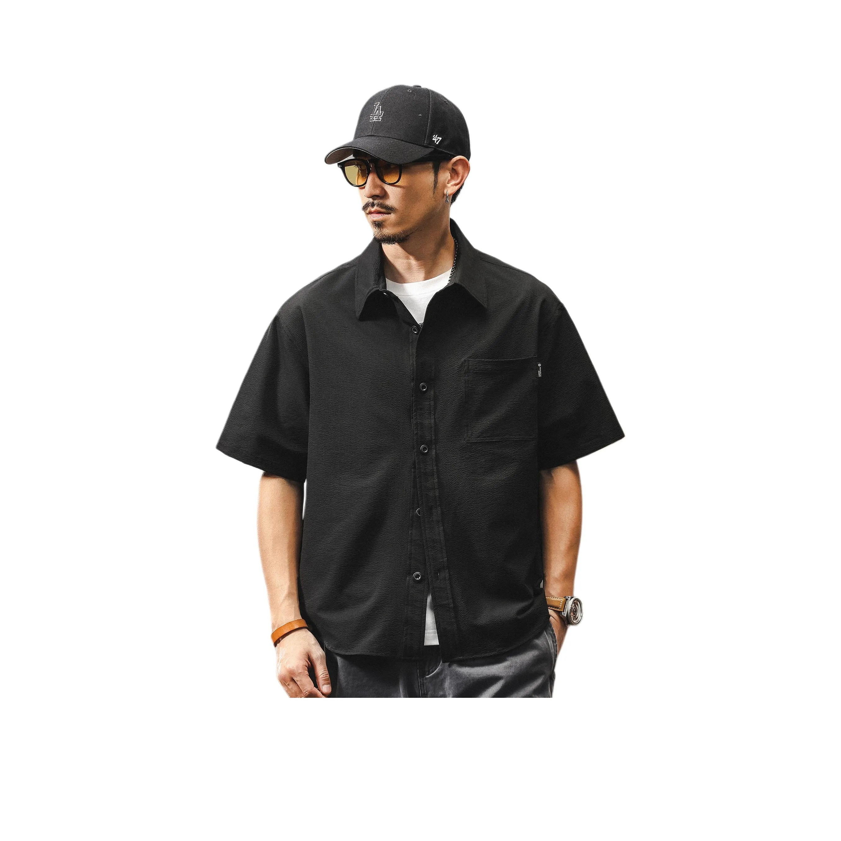 JIELEINUO Черная унисекс рубашка