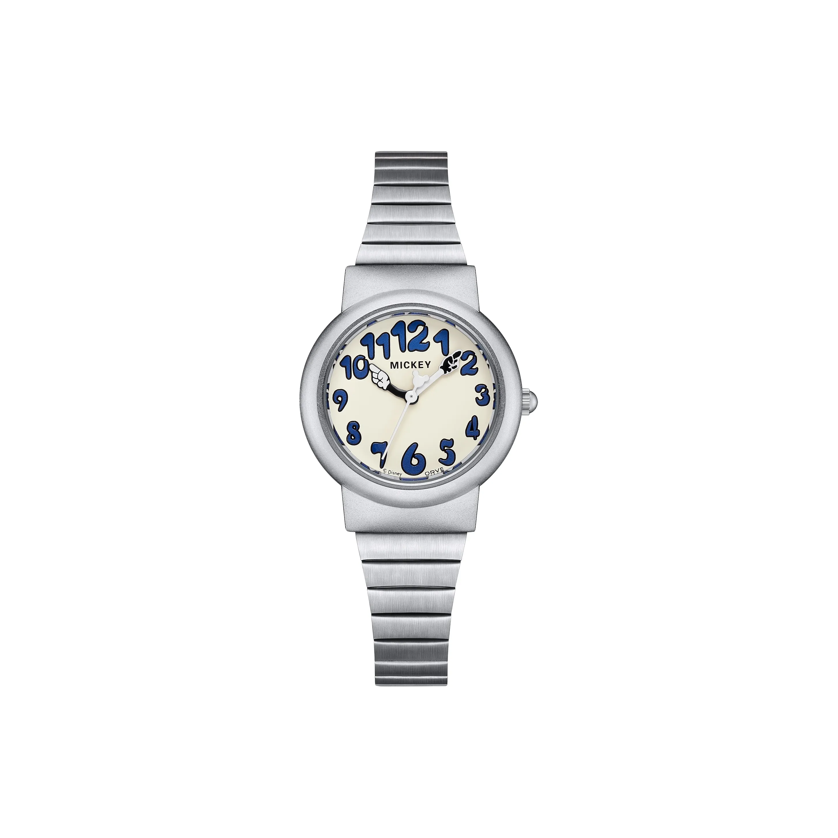 Disney Mickey Series Кварцевый механизм Стальной ремешок Часы Женские Белый циферблат