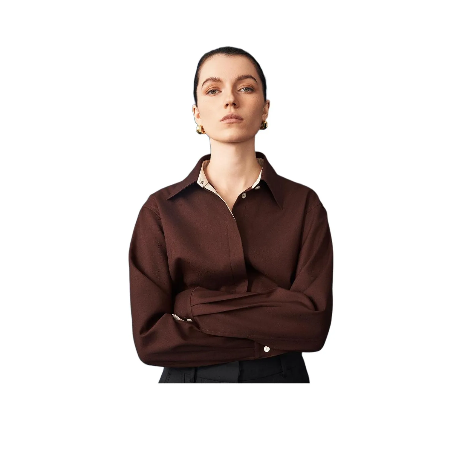 HERLAND Рубашка Женская Охра Красный