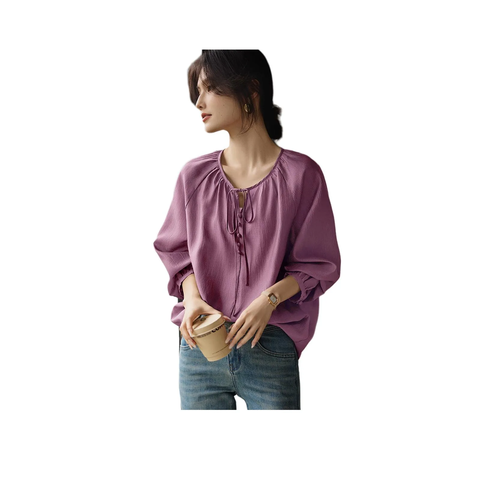 XWI Темно-фиолетовые Женские Рубашки