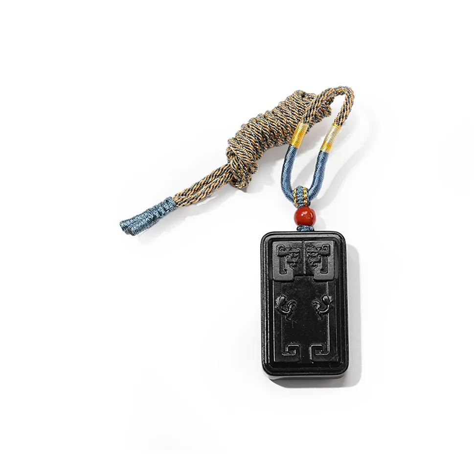 FANHAOGANG JADE Черный Камень Нефритовые ожерелья Мужской