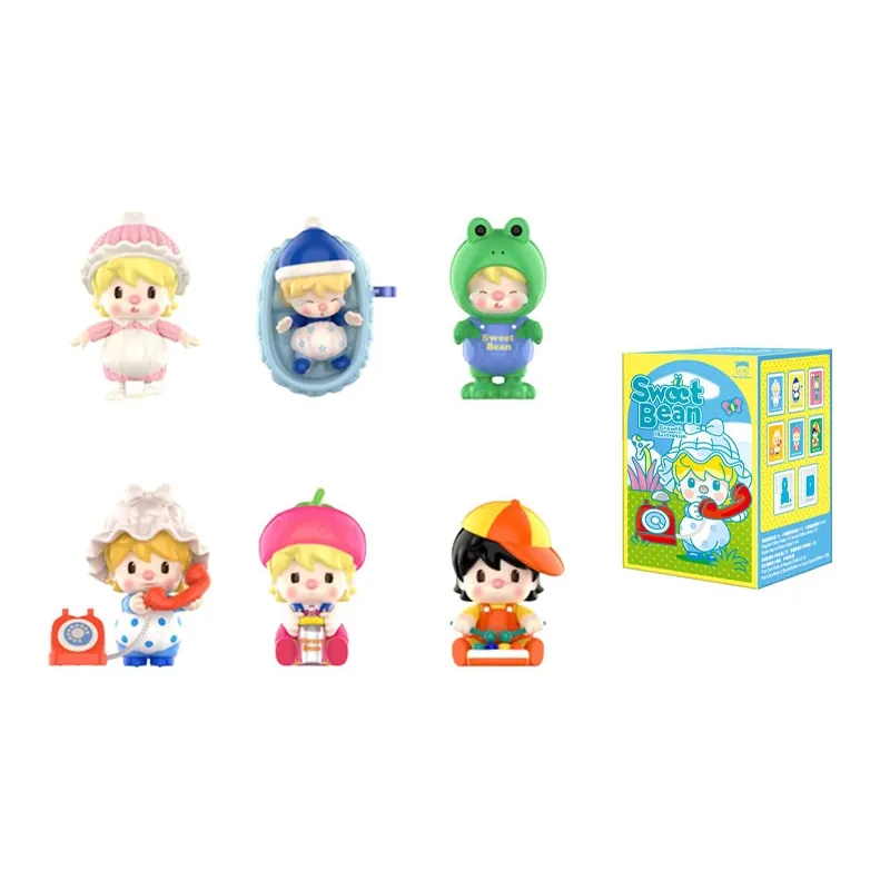 POP MART Маленький Sweet Bean Growth Guide Коллекция Слепые коробки Один Mystery Коробка Целая коробка 6 шт