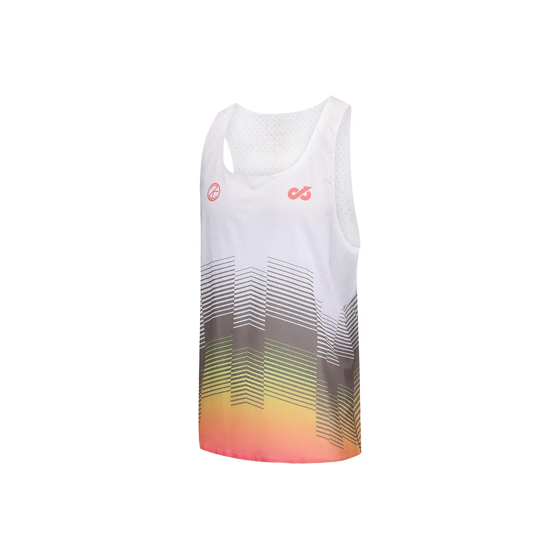 LOOP BURN Tank Tops Unisex White Orange Gradient