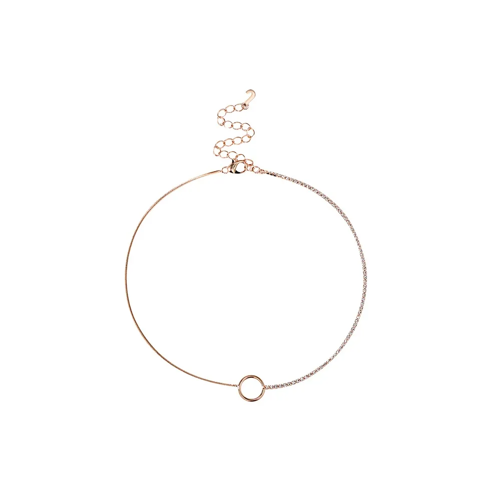 NATURALLYJOJO Циркон Ожерелье-кольцо Укороченная Цепочка на ключицу Женское Розовое Золото Золото Серебро