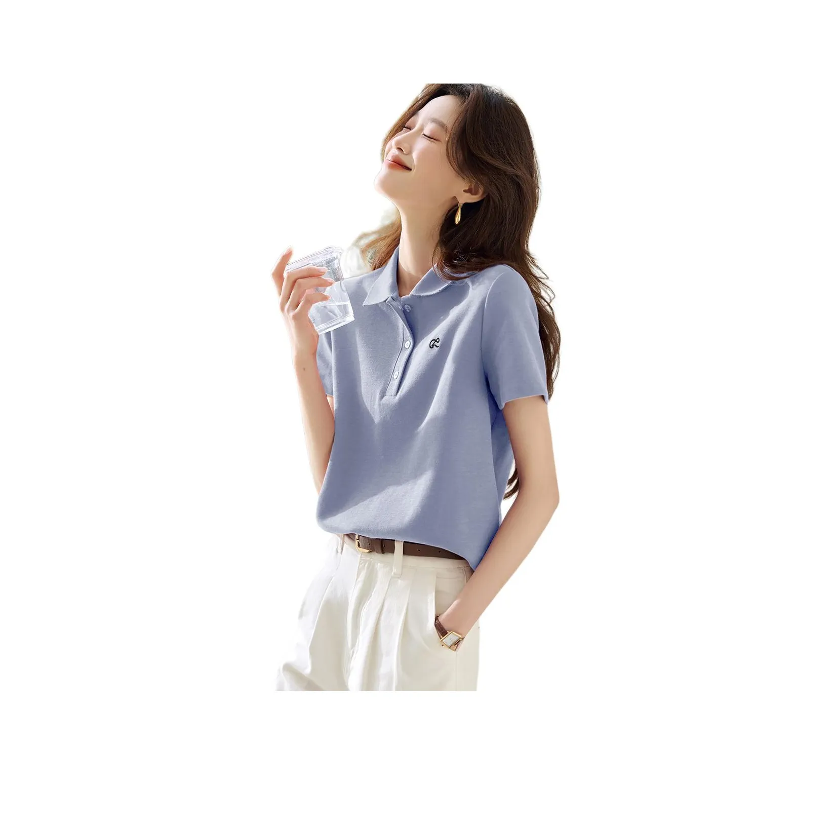 Mo Han Yi Mei Рубашка Женская Ледяной Синий