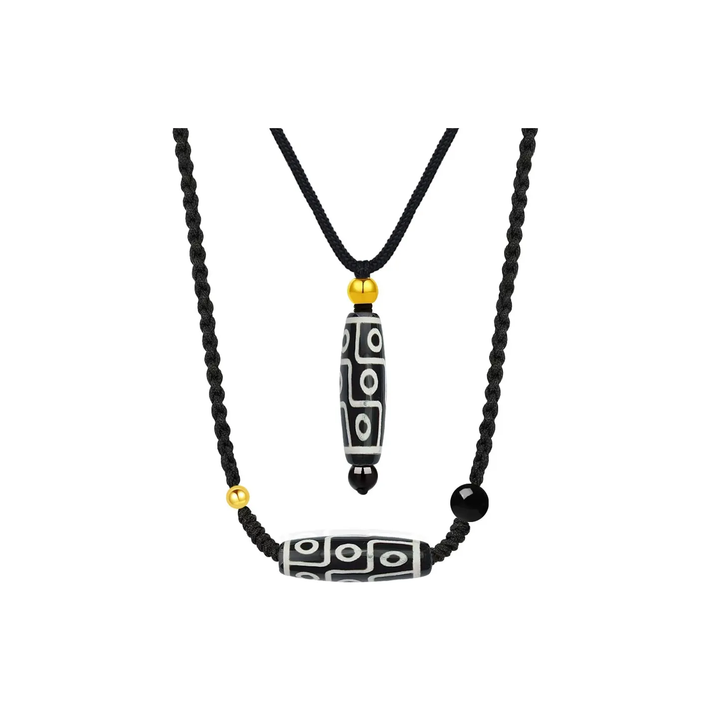 Master Kim Fortune Gold Agate Bead Necklaces Unisex