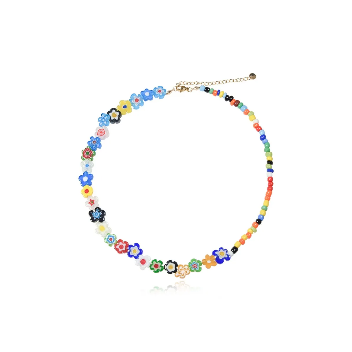AWE Colored Glaze Small Flower Necklace Unisex