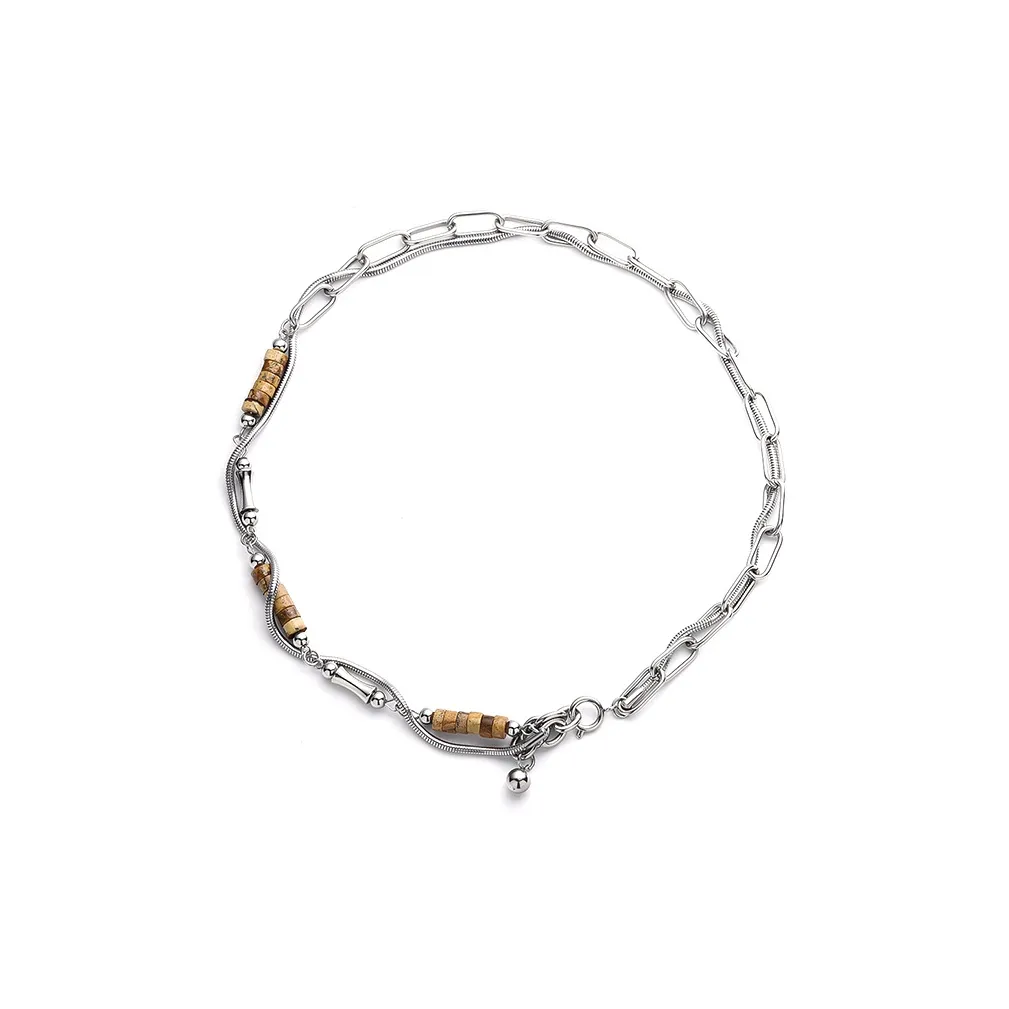 ATPLAY Титановая сталь ожерелье с камнем тигровый глаз унисекс